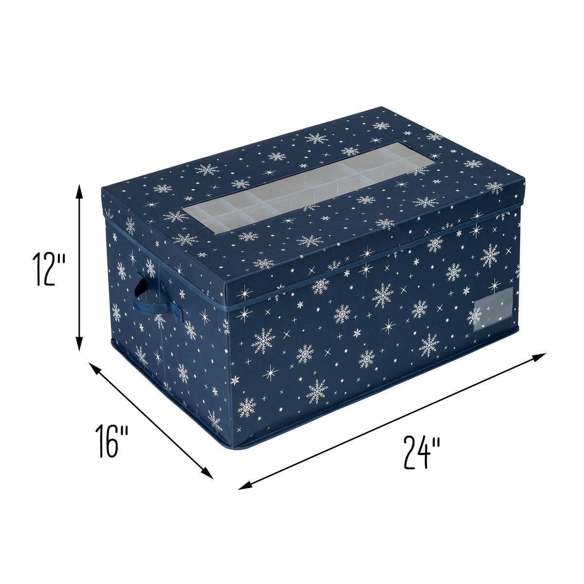 Navy Blue Deluxe 72-Ornament Storage Box
