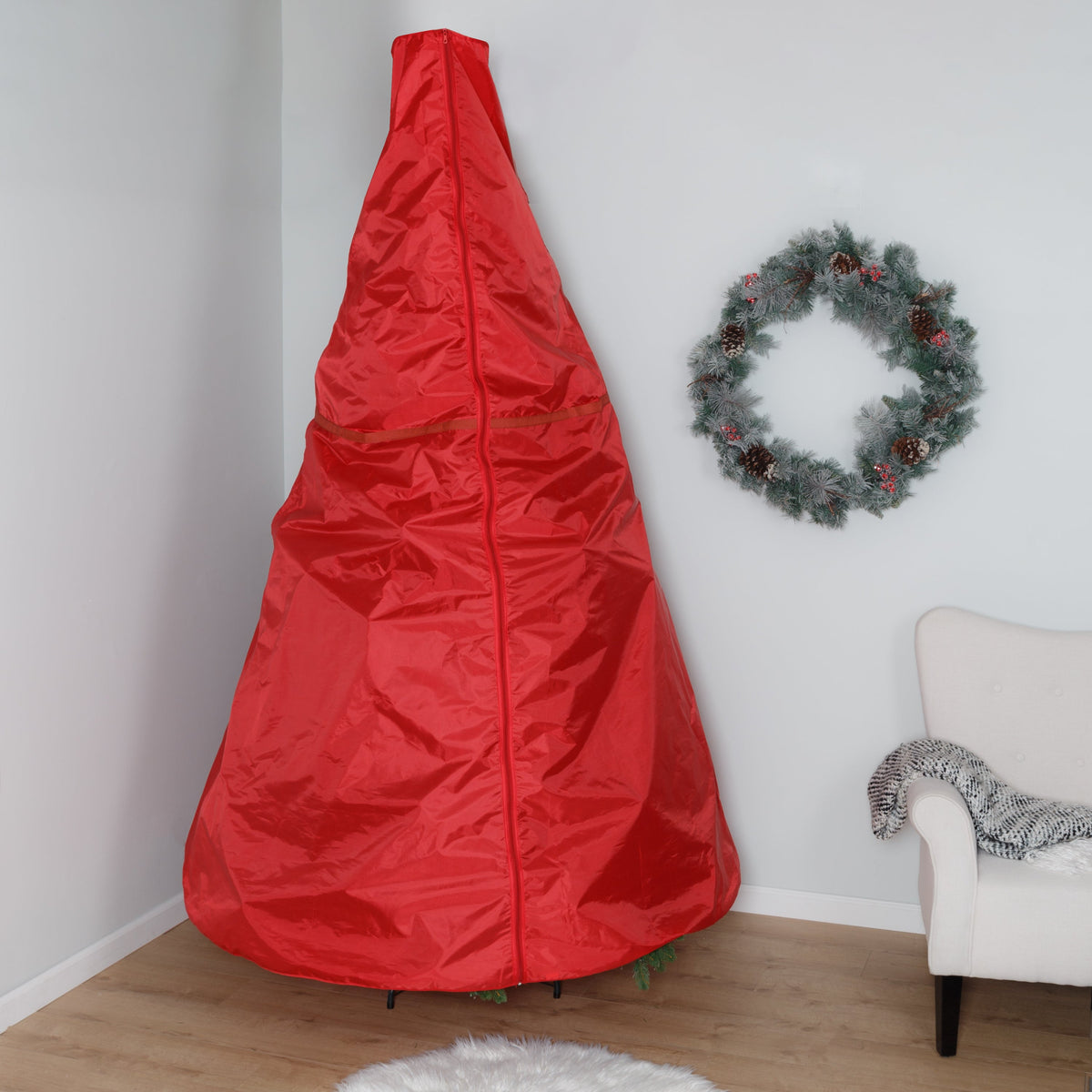 Red Upright Holiday Tree Storage Bag (Up to 8 Feet)