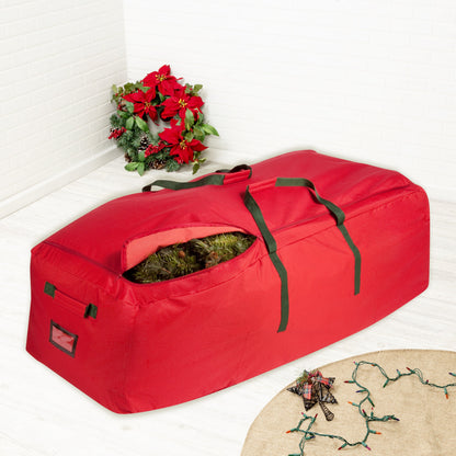 Red Extra Large Rolling Holiday Tree Storage Bag (Up to 10 Feet)