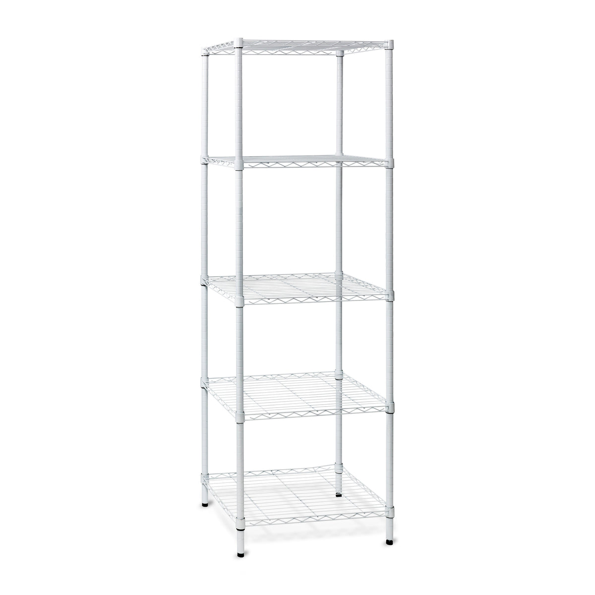 White 5-Tier Adjustable Shelving Unit with 250-lb Shelf Capacity