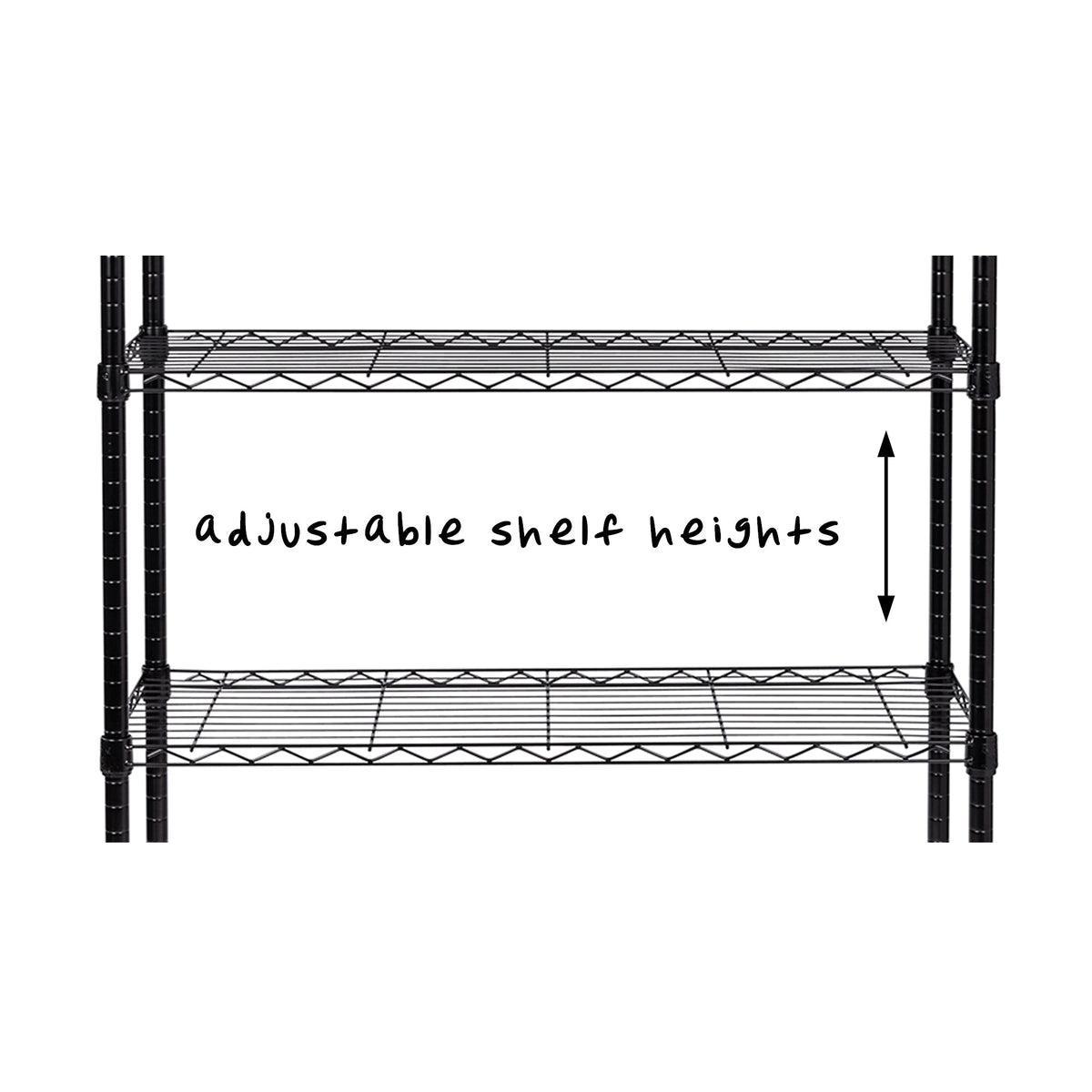 Black 5-Tier Adjustable Shelving Unit with 200-lb Shelf Capacity