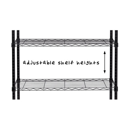 Black 5-Tier Adjustable Shelving Unit with 200-lb Shelf Capacity