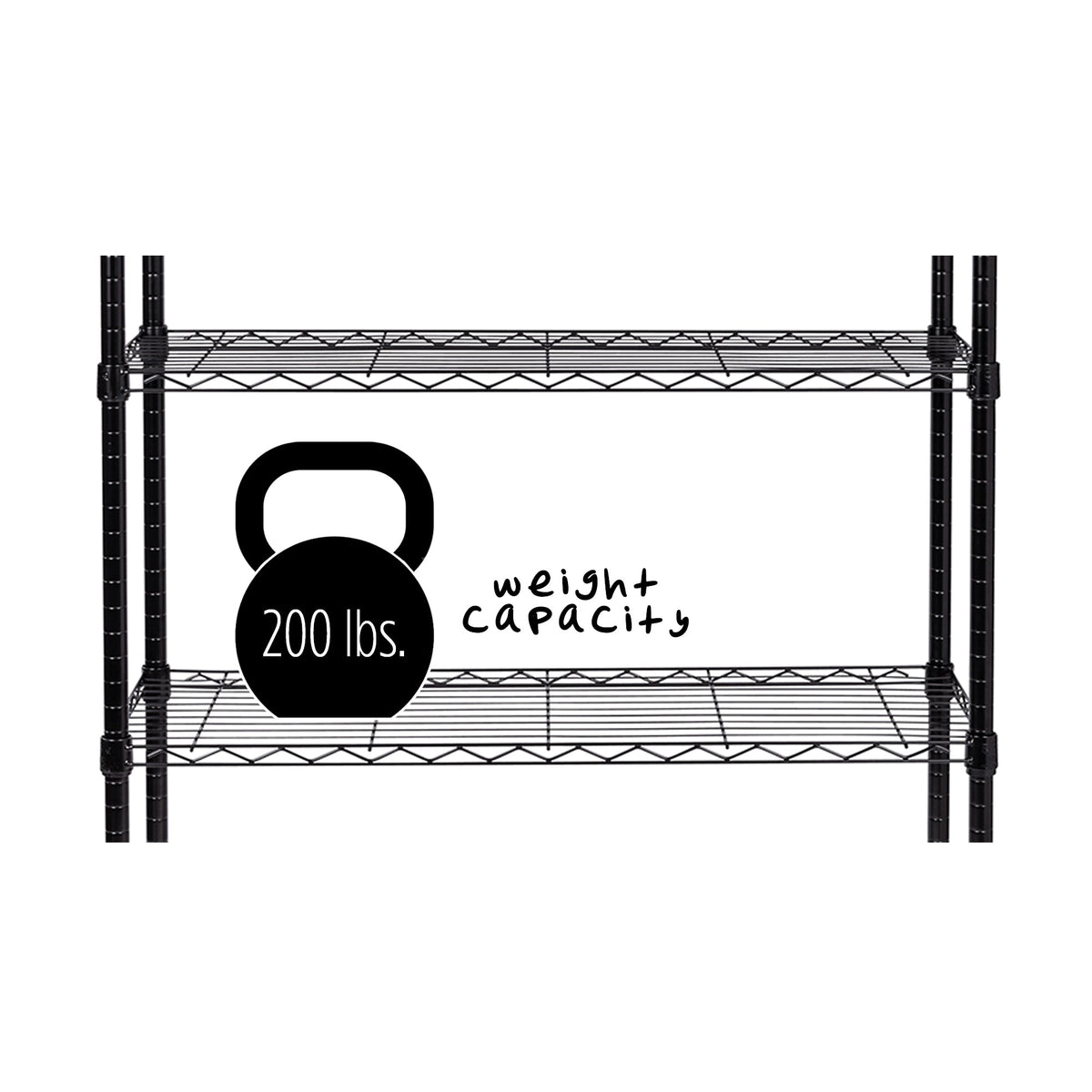 Black 5-Tier Adjustable Shelving Unit with 200-lb Shelf Capacity