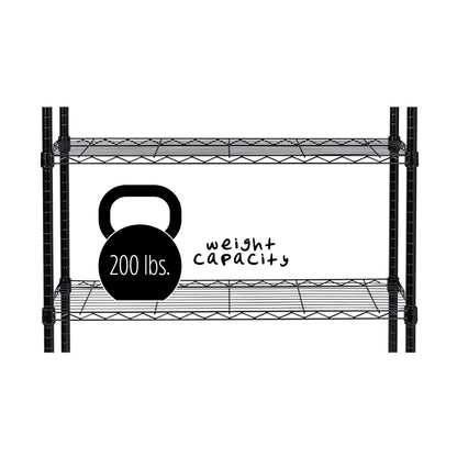 Black 5-Tier Adjustable Shelving Unit with 200-lb Shelf Capacity
