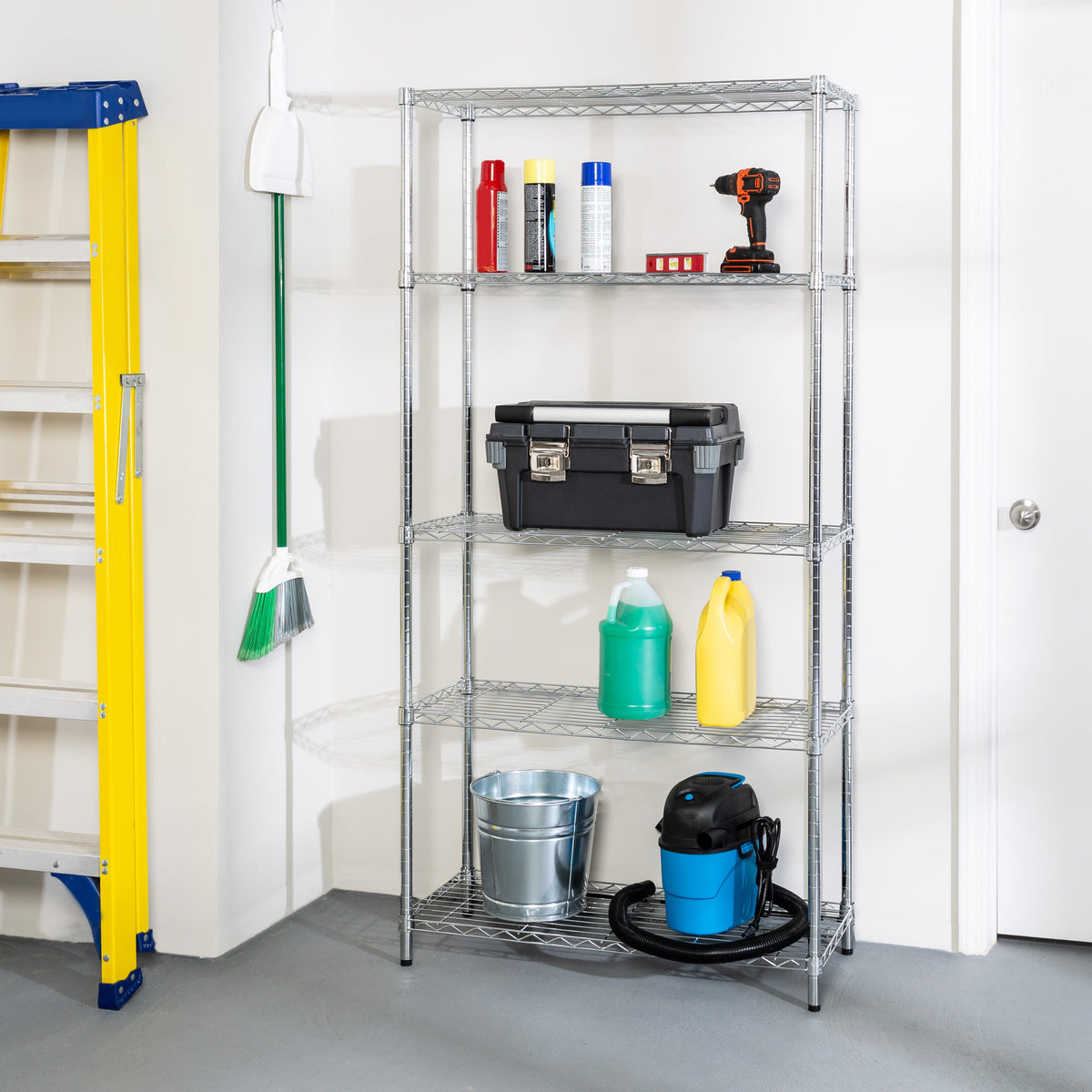 Chrome 5-Tier Heavy-Duty Shelving Unit With 200-lb Shelf Capacity