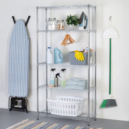 Chrome 5-Tier Heavy-Duty Shelving Unit With 200-lb Shelf Capacity