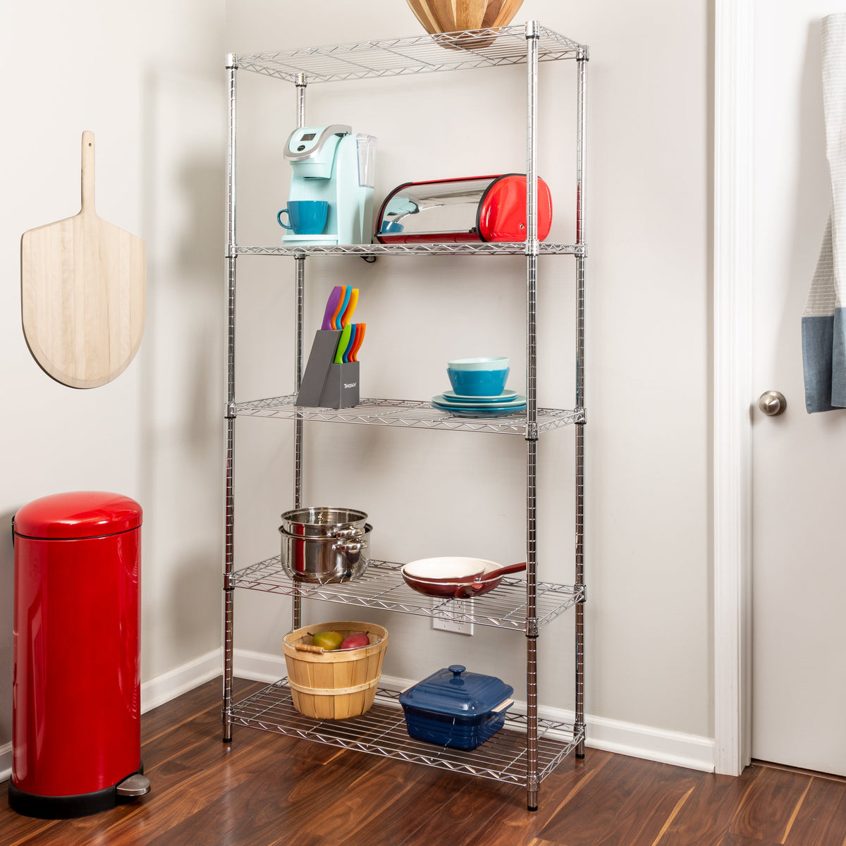 Chrome 5-Tier Heavy-Duty Shelving Unit With 200-lb Shelf Capacity
