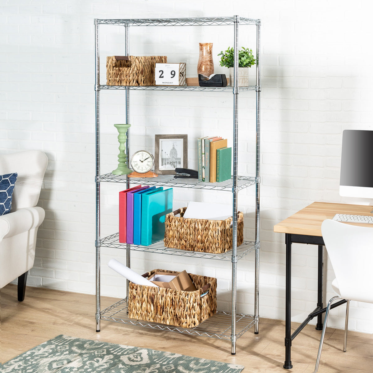 Chrome 5-Tier Heavy-Duty Shelving Unit With 200-lb Shelf Capacity
