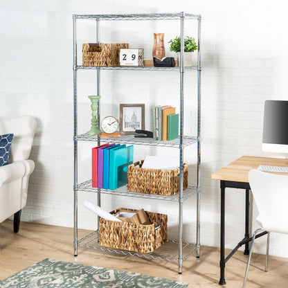 Chrome 5-Tier Heavy-Duty Shelving Unit With 200-lb Shelf Capacity