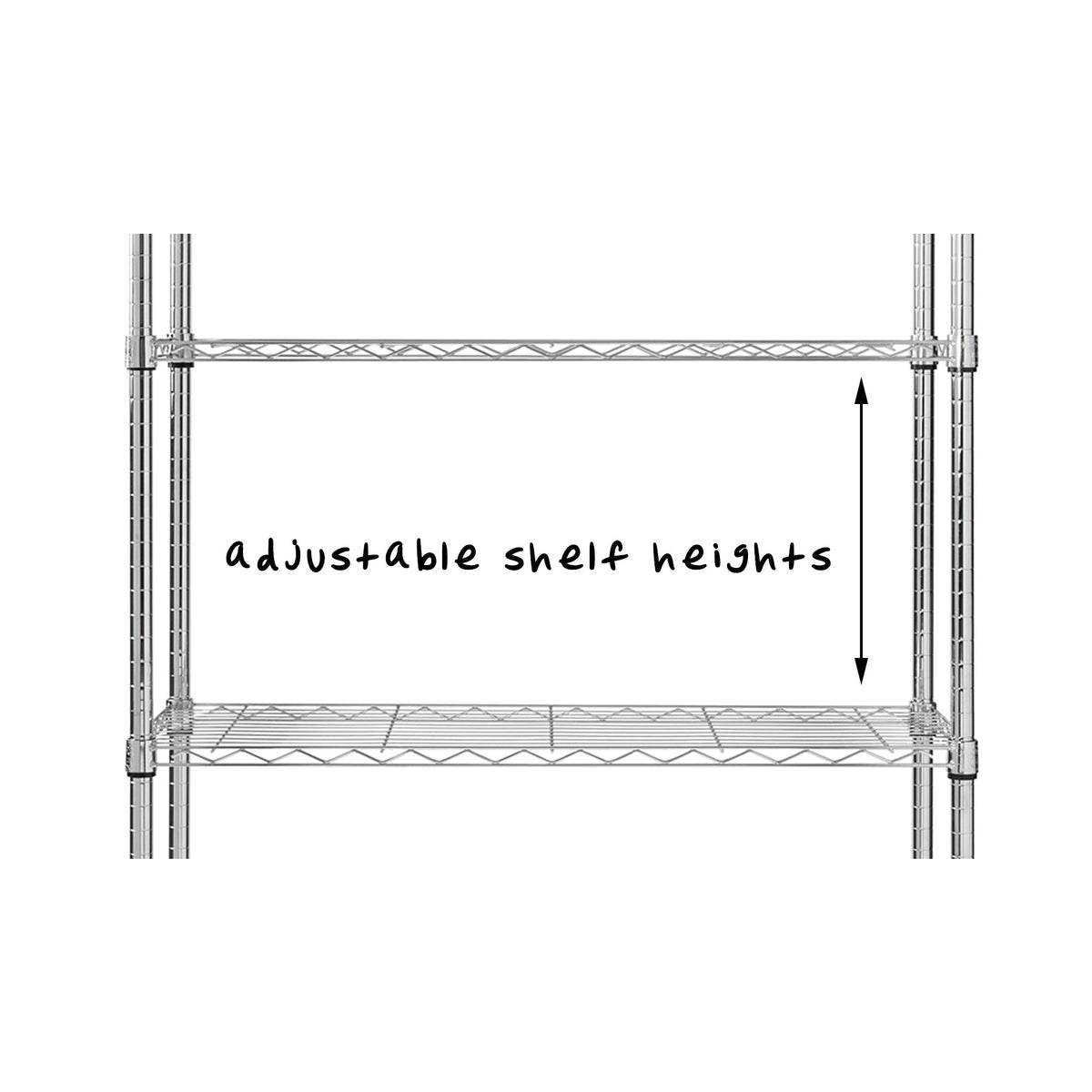 Chrome 5-Tier Heavy-Duty Shelving Unit With 200-lb Shelf Capacity
