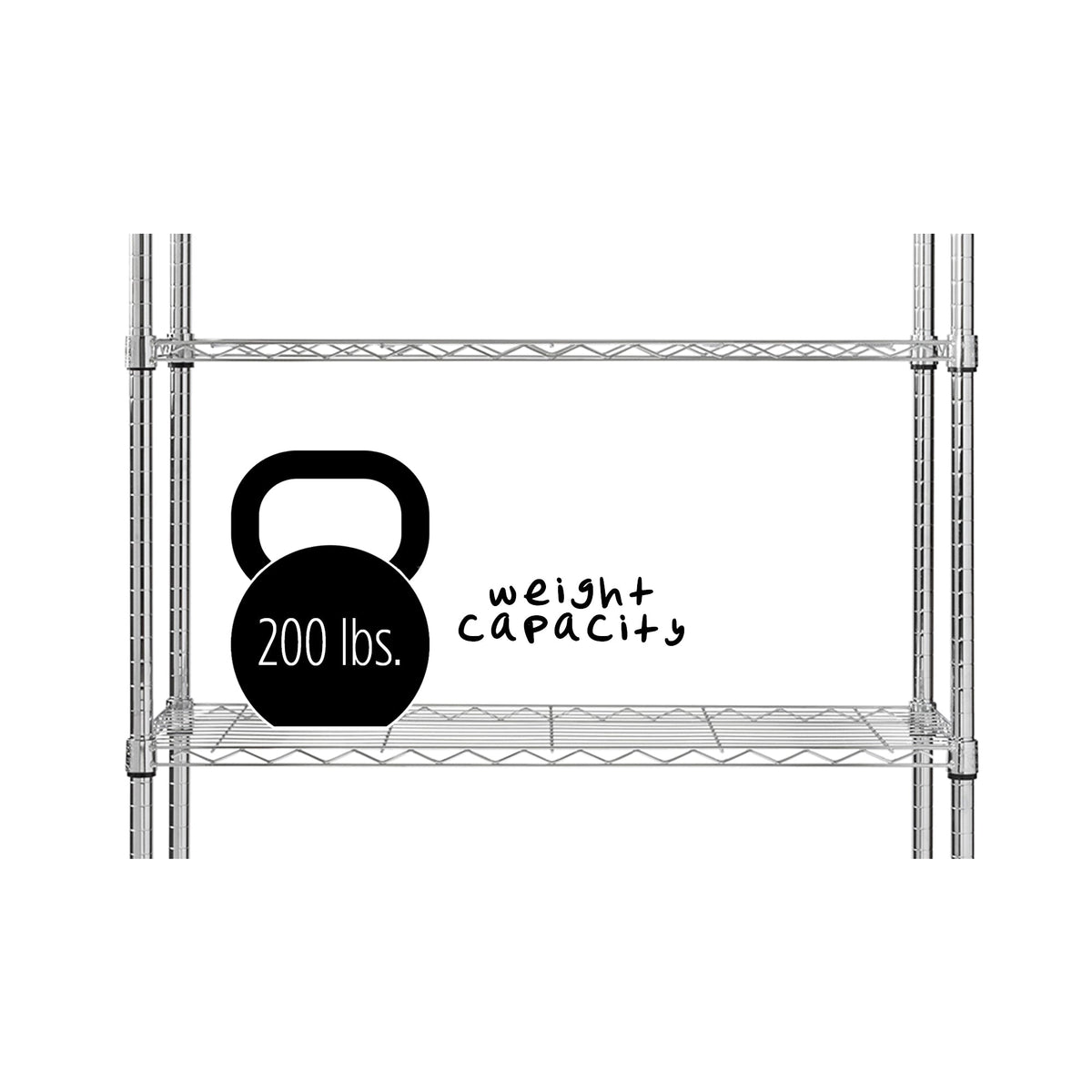Chrome 5-Tier Heavy-Duty Shelving Unit With 200-lb Shelf Capacity