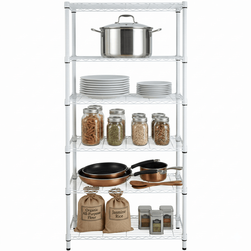 White 5-Tier Adjustable Shelving Unit with 200-lb Shelf Capacity