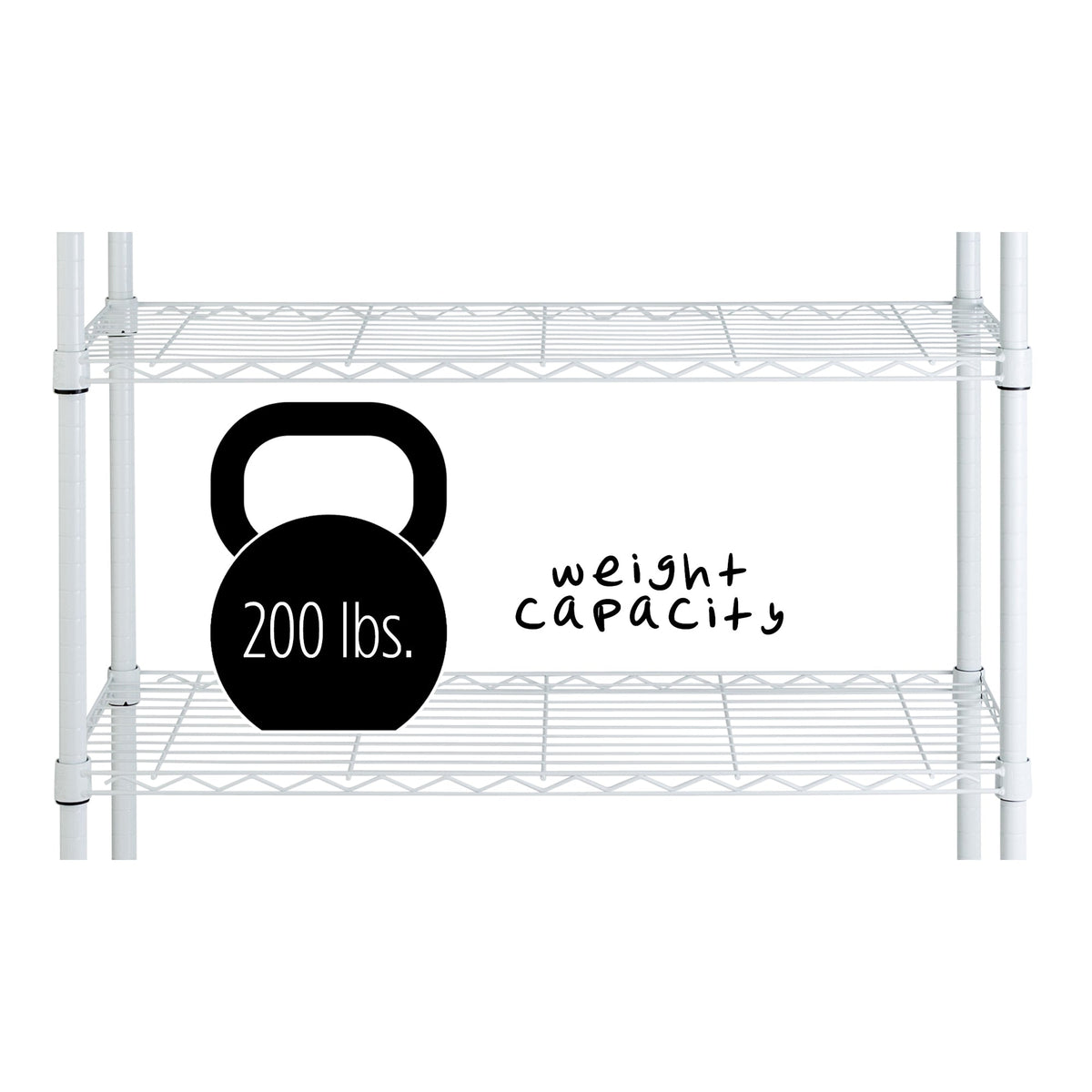 White 5-Tier Adjustable Shelving Unit with 200-lb Shelf Capacity