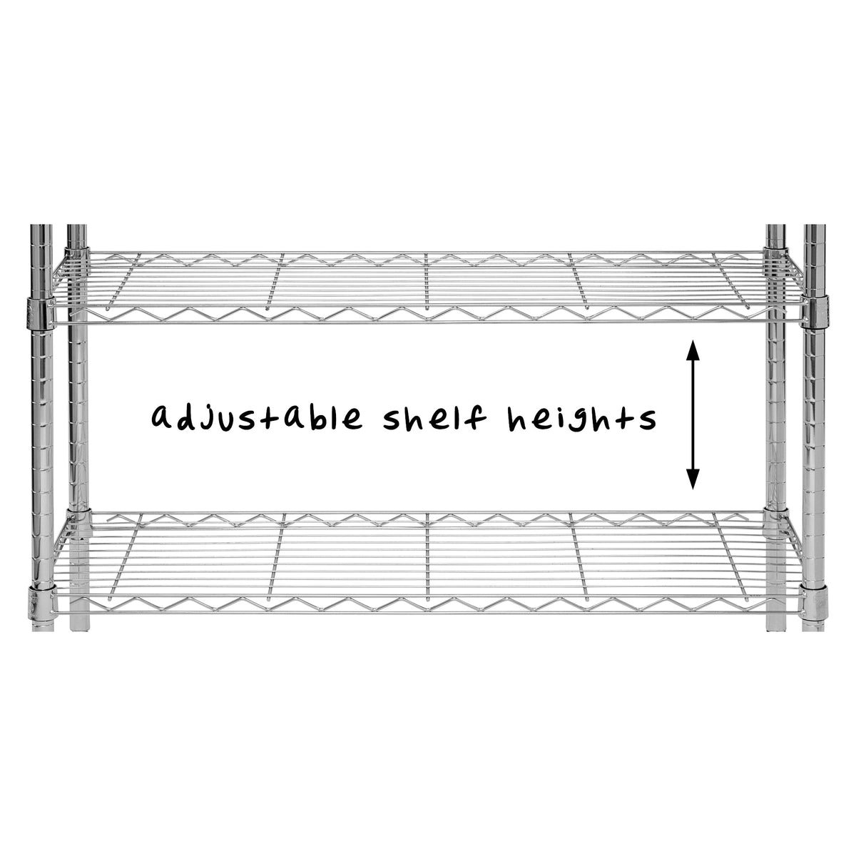 Chrome 3-Tier Adjustable Shelving Unit with 200-lb Shelf Capacity