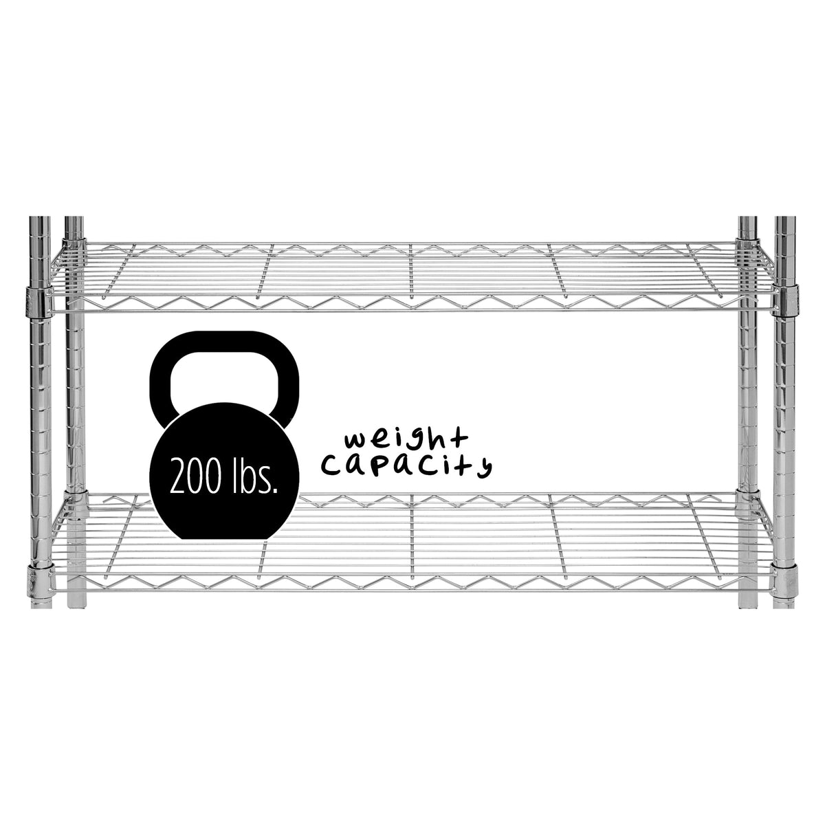 Chrome 3-Tier Adjustable Shelving Unit with 200-lb Shelf Capacity