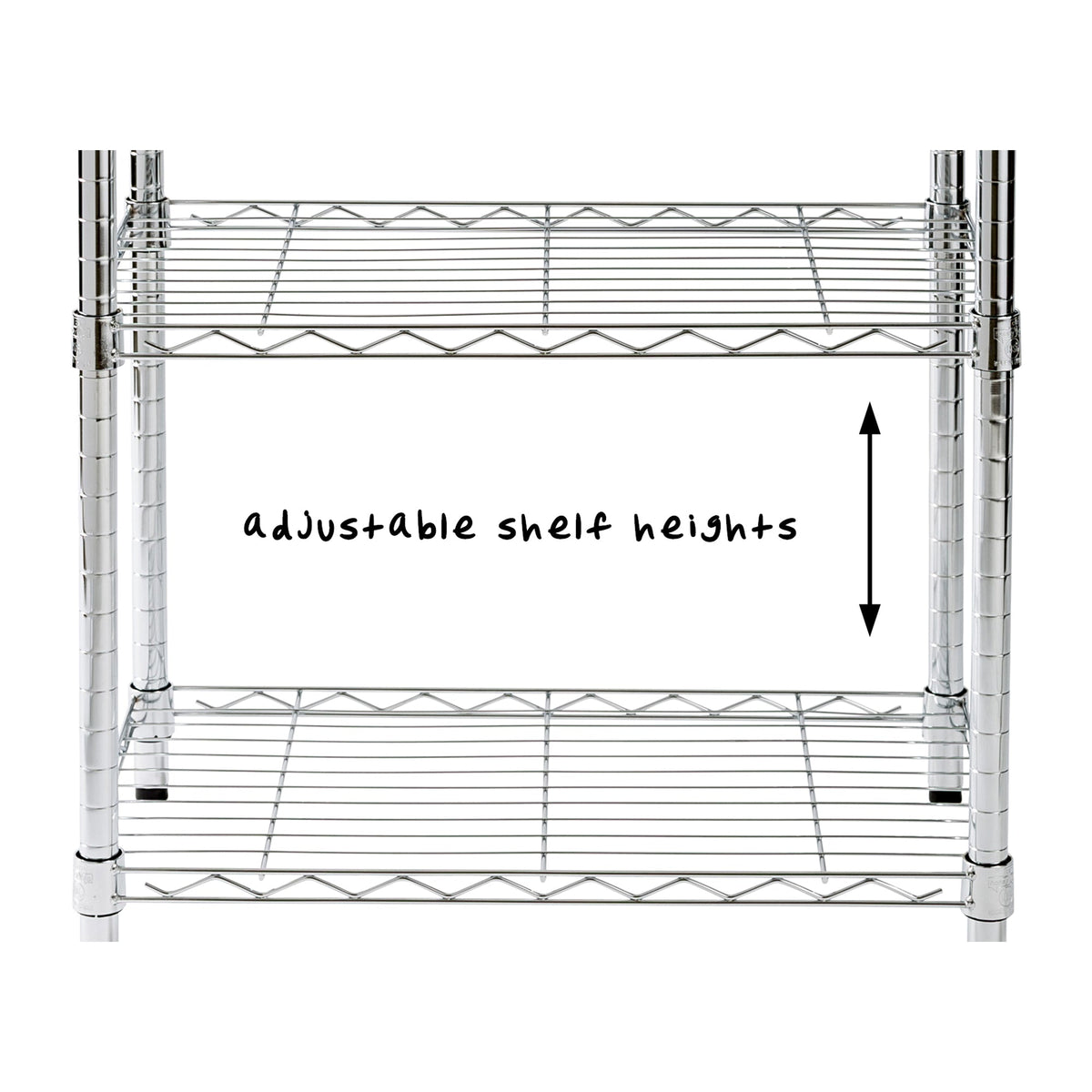 Chrome 3-Tier Adjustable Shelving Unit with 250-lb Weight Capacity