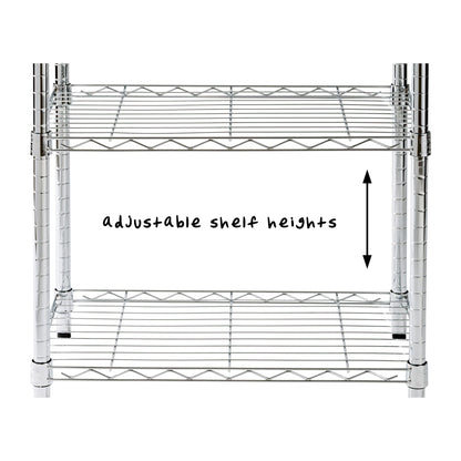 Chrome 3-Tier Adjustable Shelving Unit with 250-lb Weight Capacity