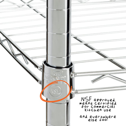 Chrome 3-Tier Adjustable Shelving Unit with 250-lb Weight Capacity