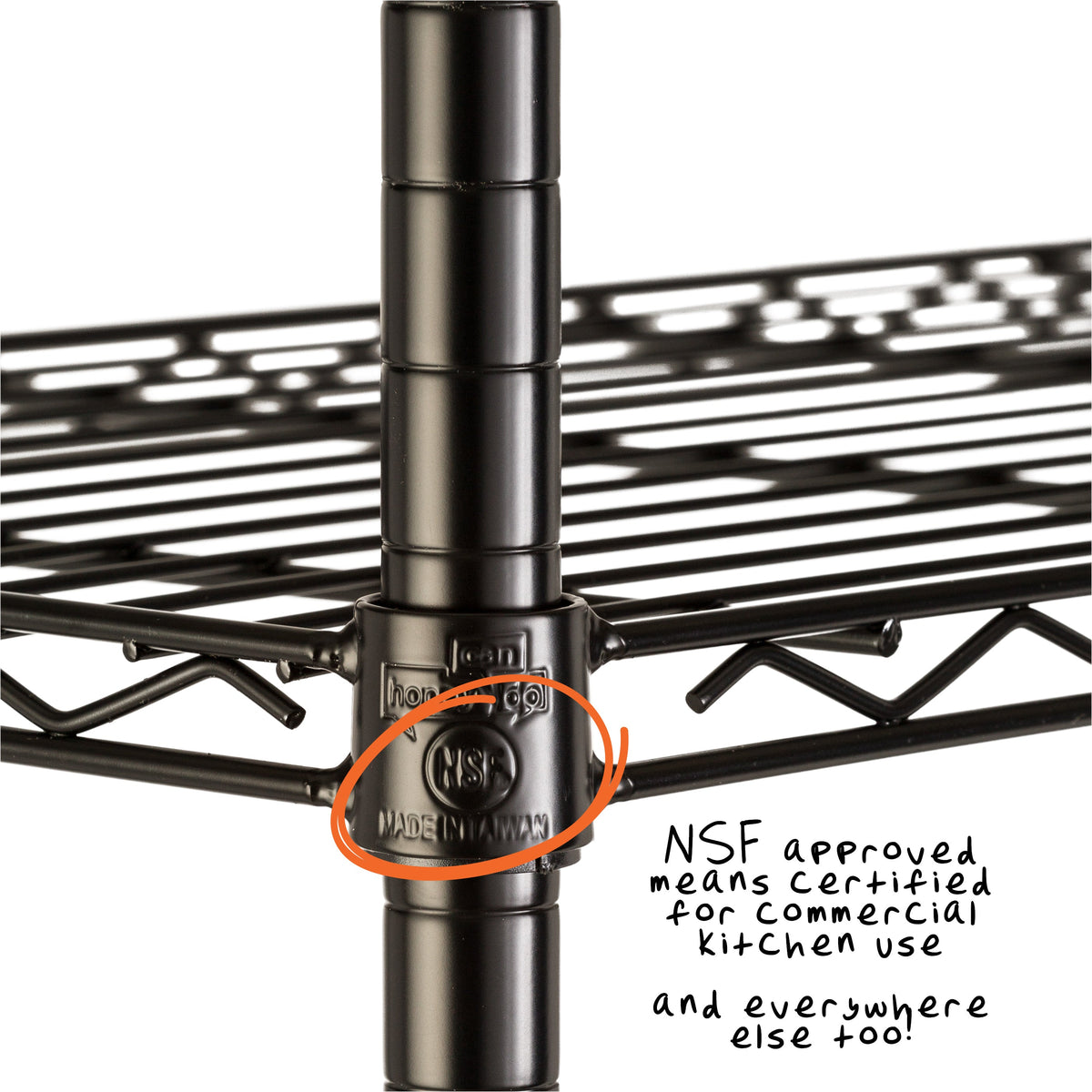Black 3-Tier Heavy-Duty Adjustable Shelving Unit