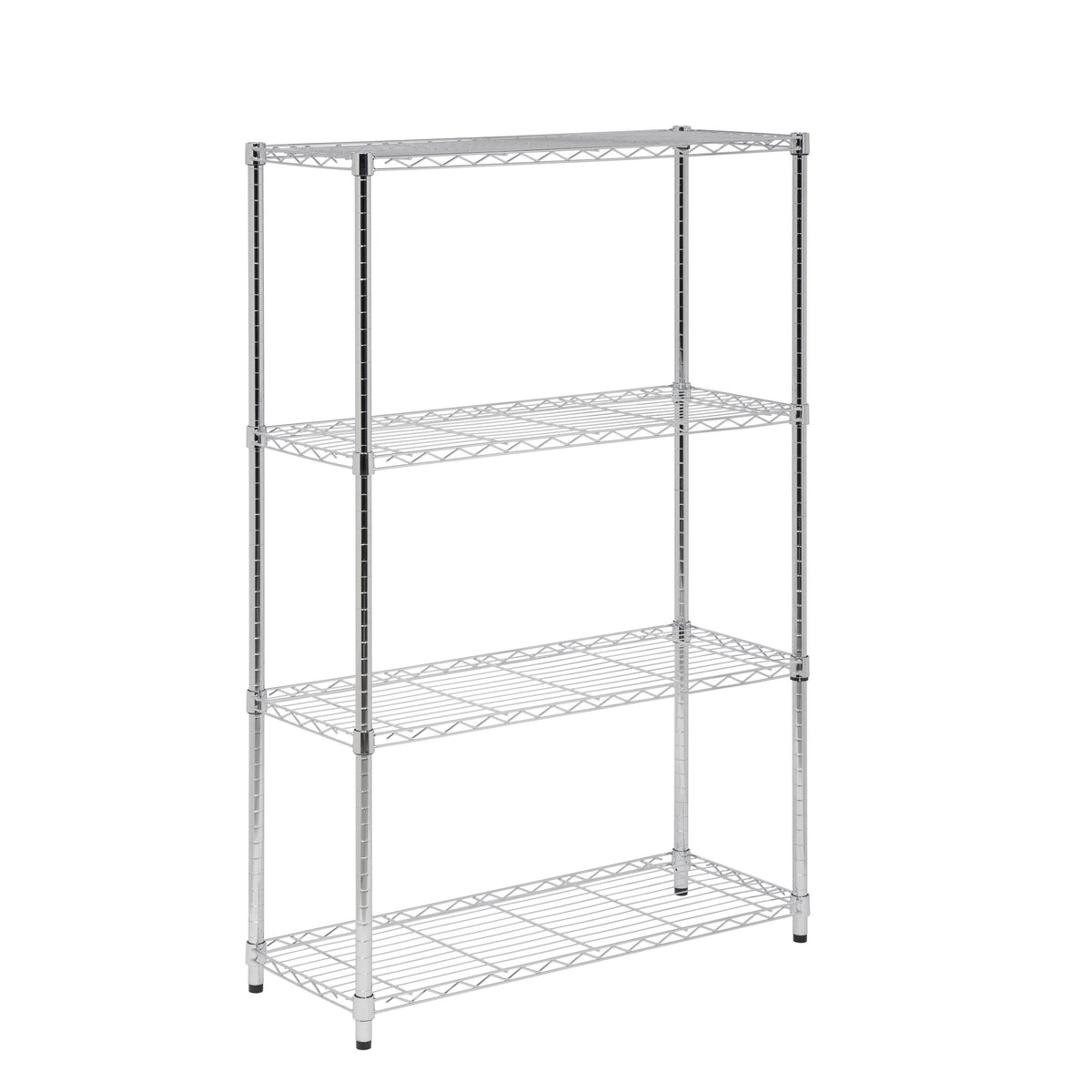 Chrome 4-Tier Heavy-Duty Shelving Unit with 250-lb Weight Capacity