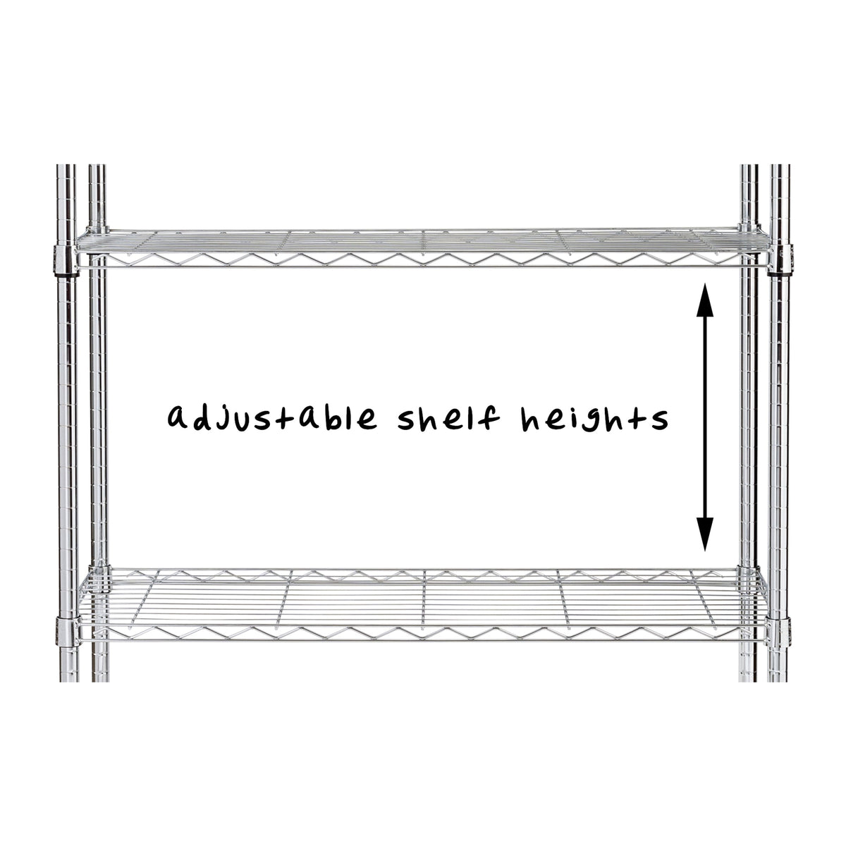 Chrome 4-Tier Heavy-Duty Shelving Unit with 250-lb Weight Capacity