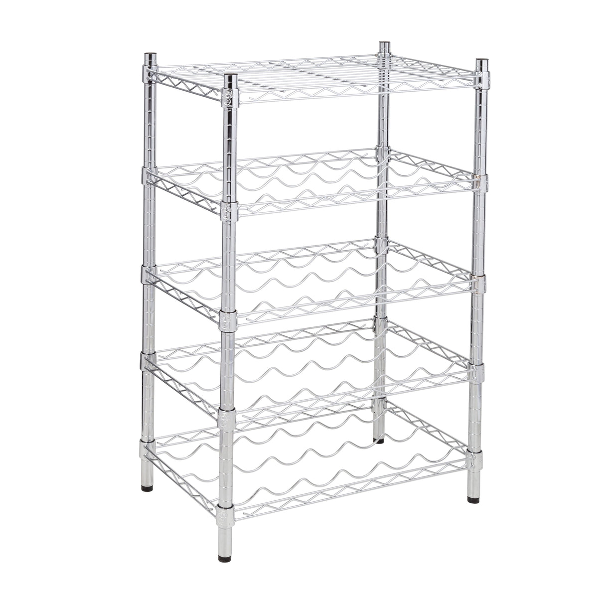 Chrome 4-Tier 24-Bottle Wine Rack
