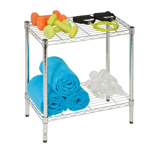 Chrome Small 2-Tier Adjustable Shelving Unit