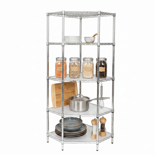 Chrome 5-Tier Corner Shelf