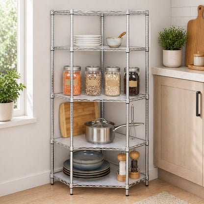 Chrome 5-Tier Corner Shelf