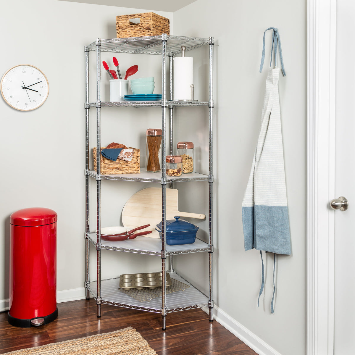 Chrome 5-Tier Corner Shelf