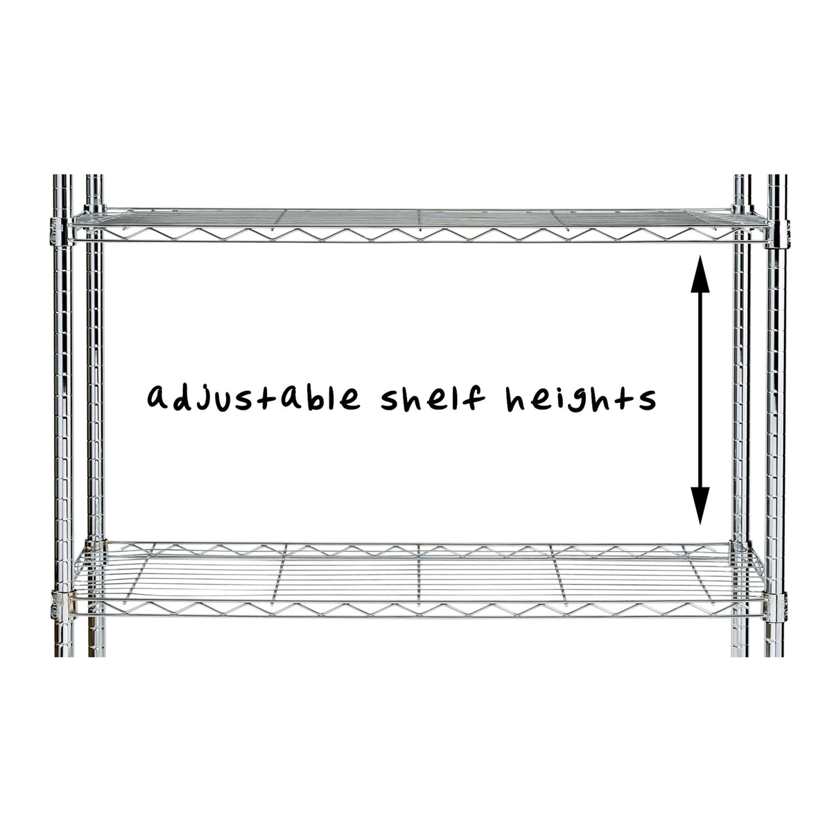 Chrome 5-Tier Adjustable Shelving Unit with 350-lb Shelf Capacity
