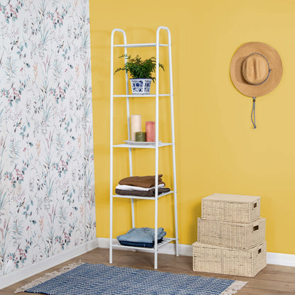 Matte White 5-Tier Metal Shelving Unit