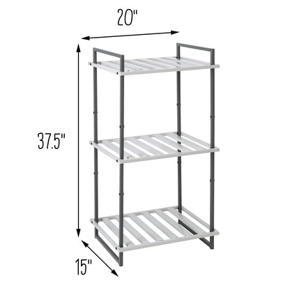 Gray 3-Tier Small Metal Shelf