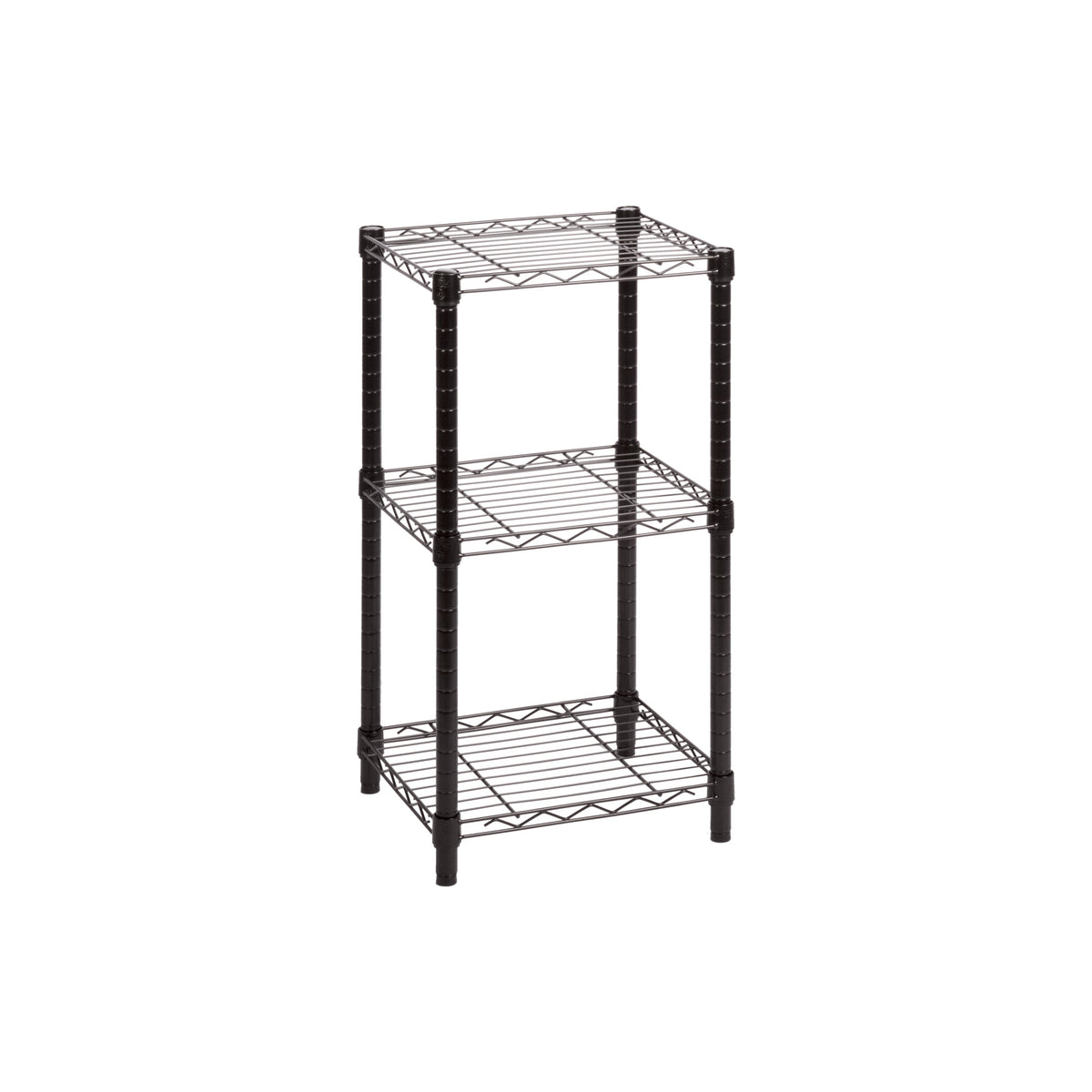 Black 3-Tier Small Adjustable Shelving Unit