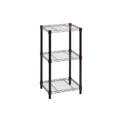 Black 3-Tier Small Adjustable Shelving Unit
