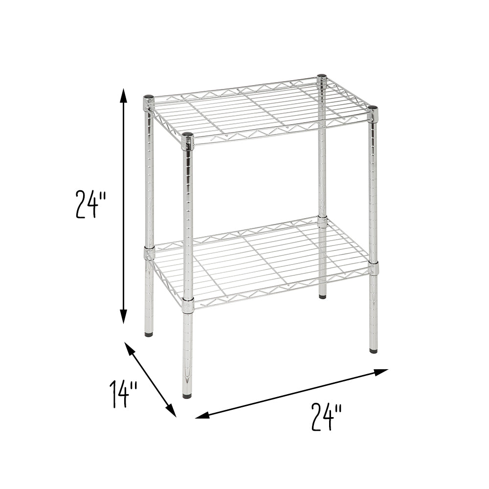 Chrome Small 2-Tier Adjustable Shelving Unit