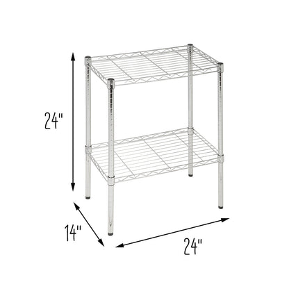 Chrome Small 2-Tier Adjustable Shelving Unit