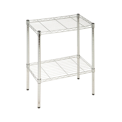 Chrome Small 2-Tier Adjustable Shelving Unit