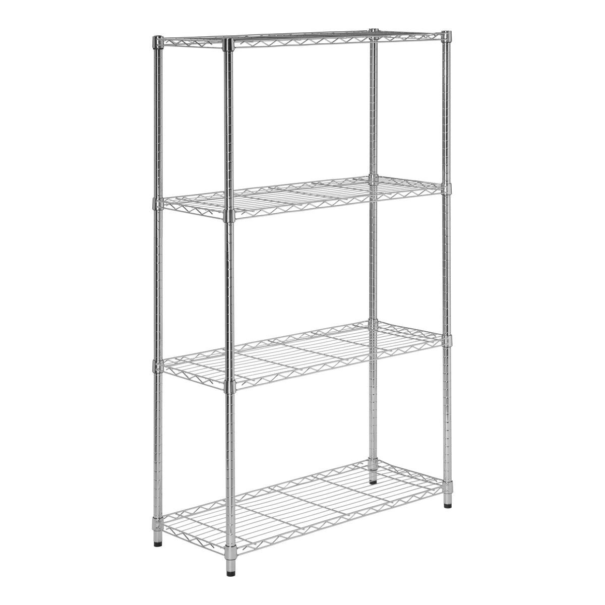 Chrome 4-Tier Heavy-Duty Shelving Unit with 200-lb Shelf Capacity