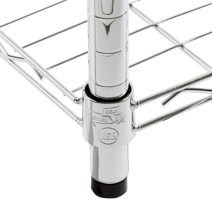Chrome 4-Tier Heavy-Duty Shelving Unit with 200-lb Shelf Capacity