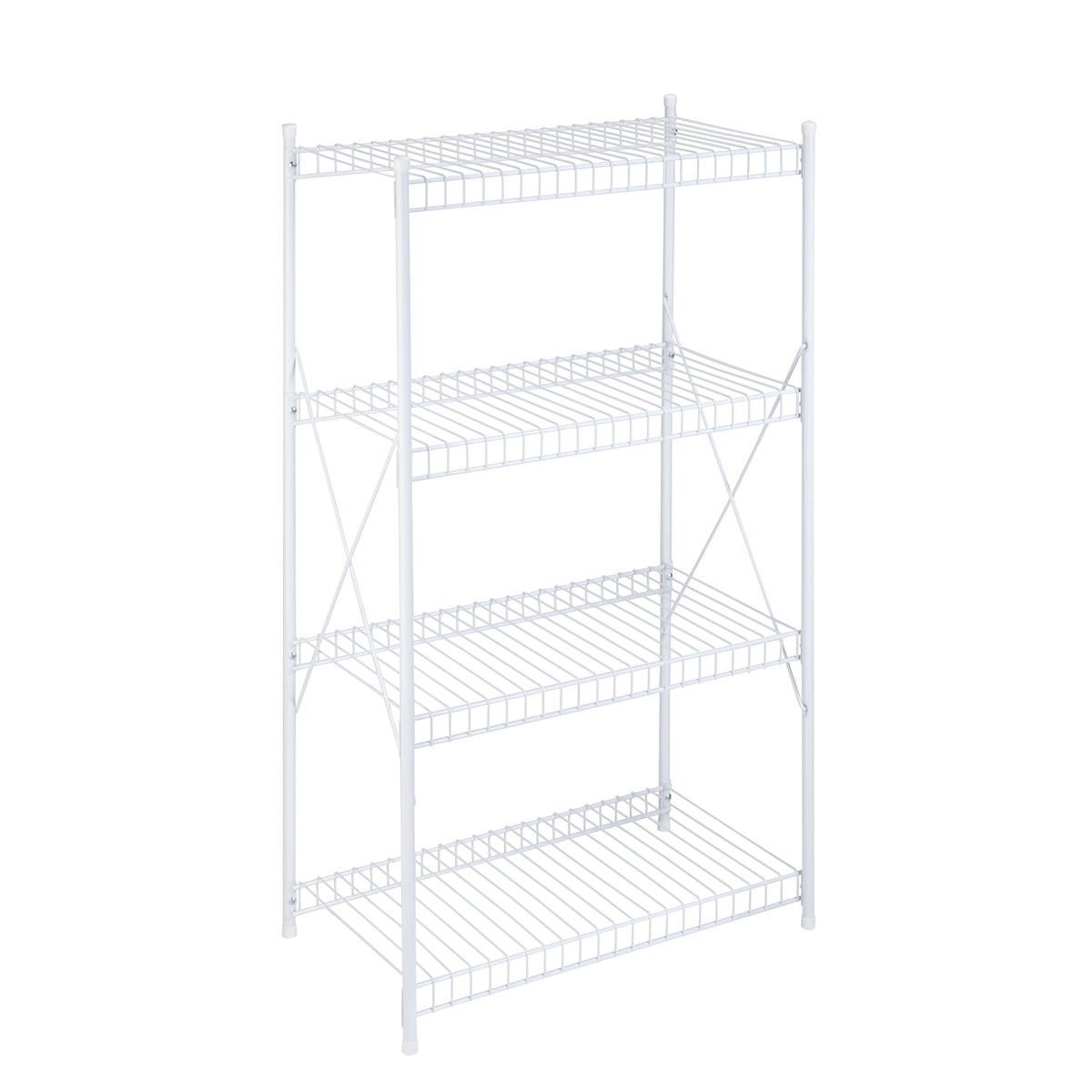 White Steel 4-Tier Storage Shelf