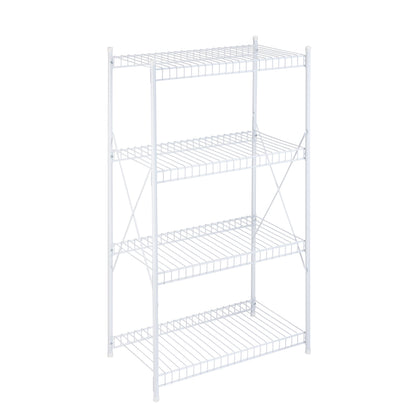 White Steel 4-Tier Storage Shelf