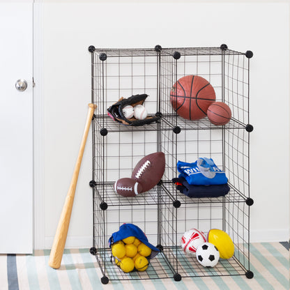Black 6-Cube Modular Storage Organizer