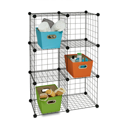 Black 6-Cube Modular Storage Organizer