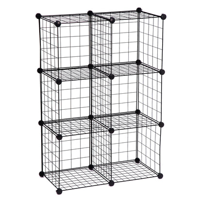 Black 6-Cube Modular Storage Organizer