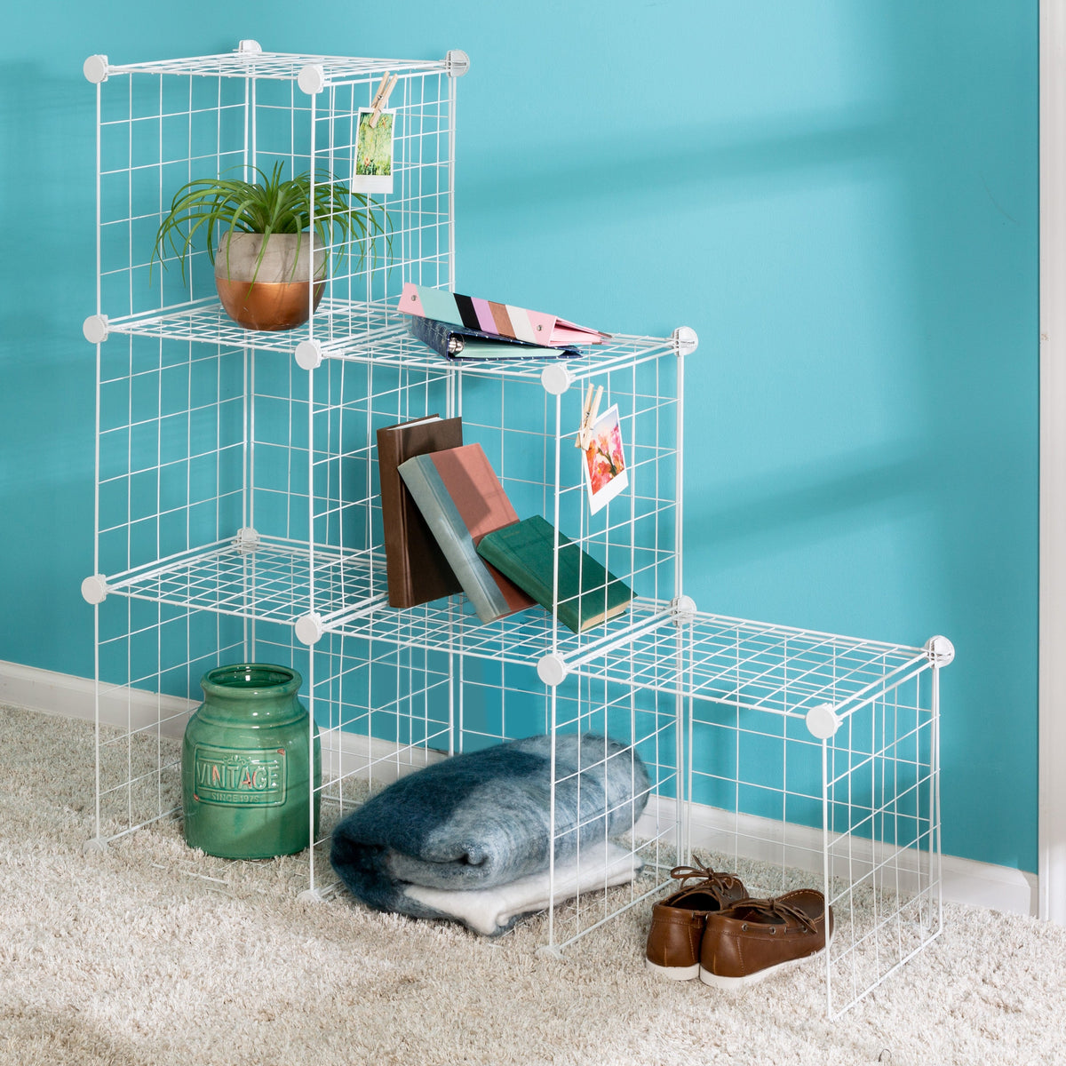 White 6-Cube Modular Storage Organizer