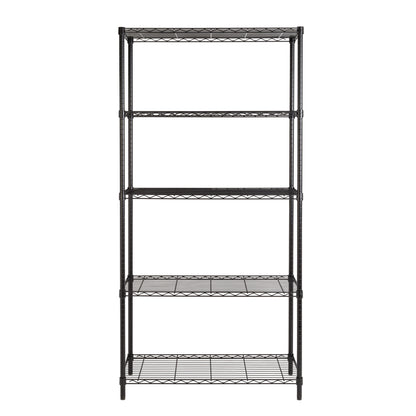Black 5-Tier Adjustable Shelving Unit with 350-lb Shelf Capacity