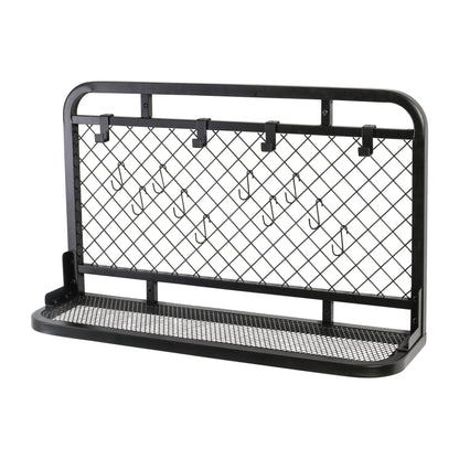 Black Steel Garage Grid Wall Shelf