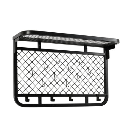 Black Steel Garage Grid Wall Shelf