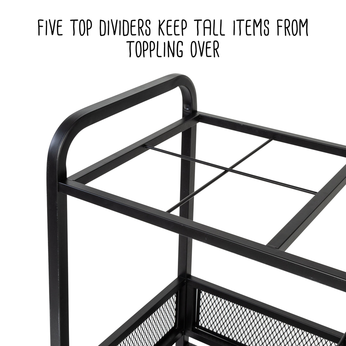Black Steel Garage Multi-Purpose Rolling Storage Cart